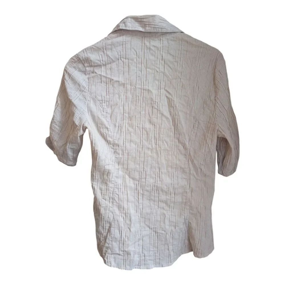 Le Chateau Striped Beige and Cream Pintick Shirt Size S - Picture 10 of 10